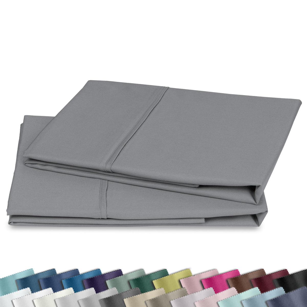 California Design Den 2-Pack Pillow Cases Standard Size, 100% Cotton Sateen