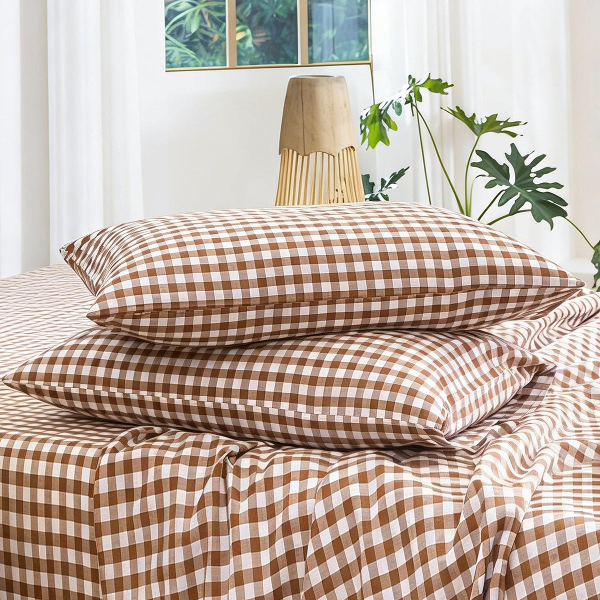 MOOMEE Pillowcase Set of 2 100% Washed Cotton Linen-Like Standard