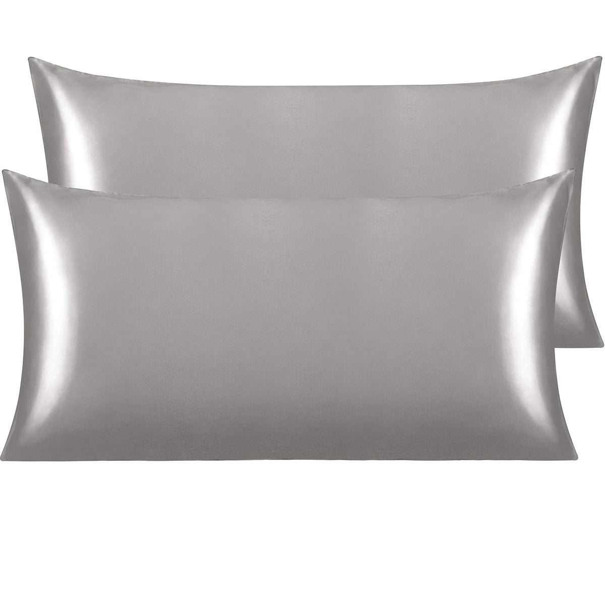 NTBAY Standard Satin Pillowcases, Set of 2, Black