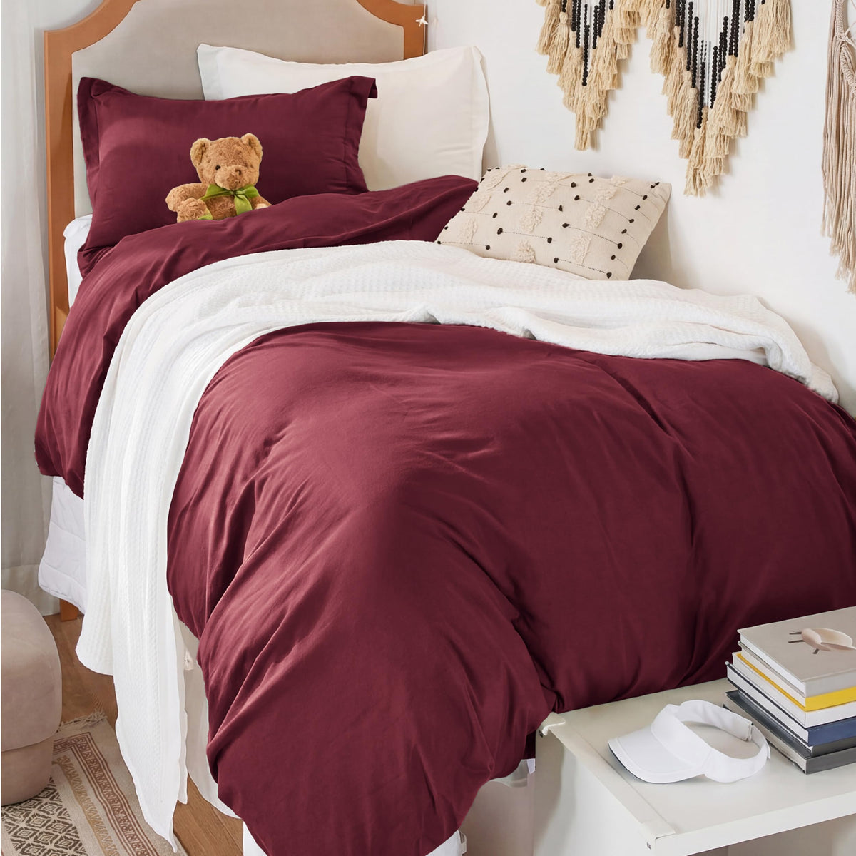 Bedsure Prewashed Duvet Cover King, Cotton-Like Soft Bedding Set, White