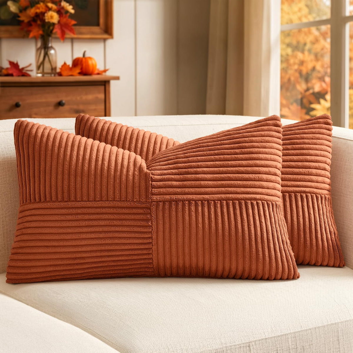 MIULEE Black Decorative Throw Pillow Covers for Couch 18x18 Inch