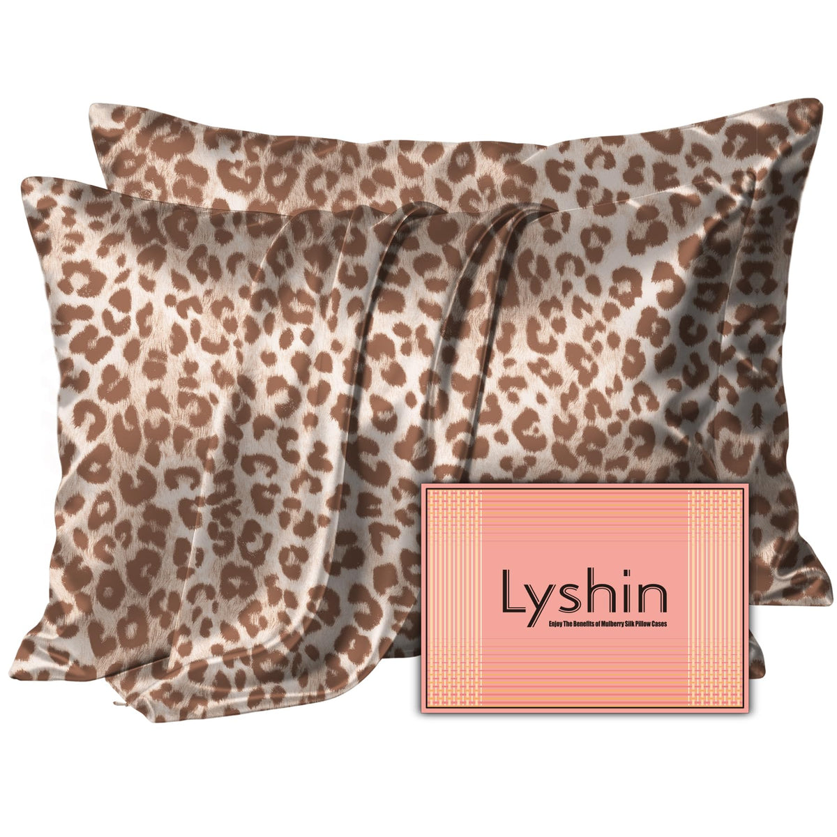 LYSHIN White Silk Pillow Cases Standard Size with Hidden Zipper