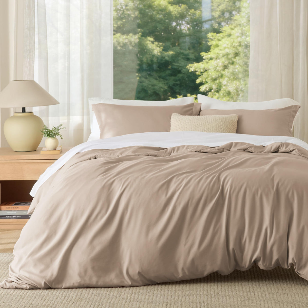 Bedsure Duvet Cover Queen Size, 3Pcs Soft Double Brushed Bedding Set, Linen