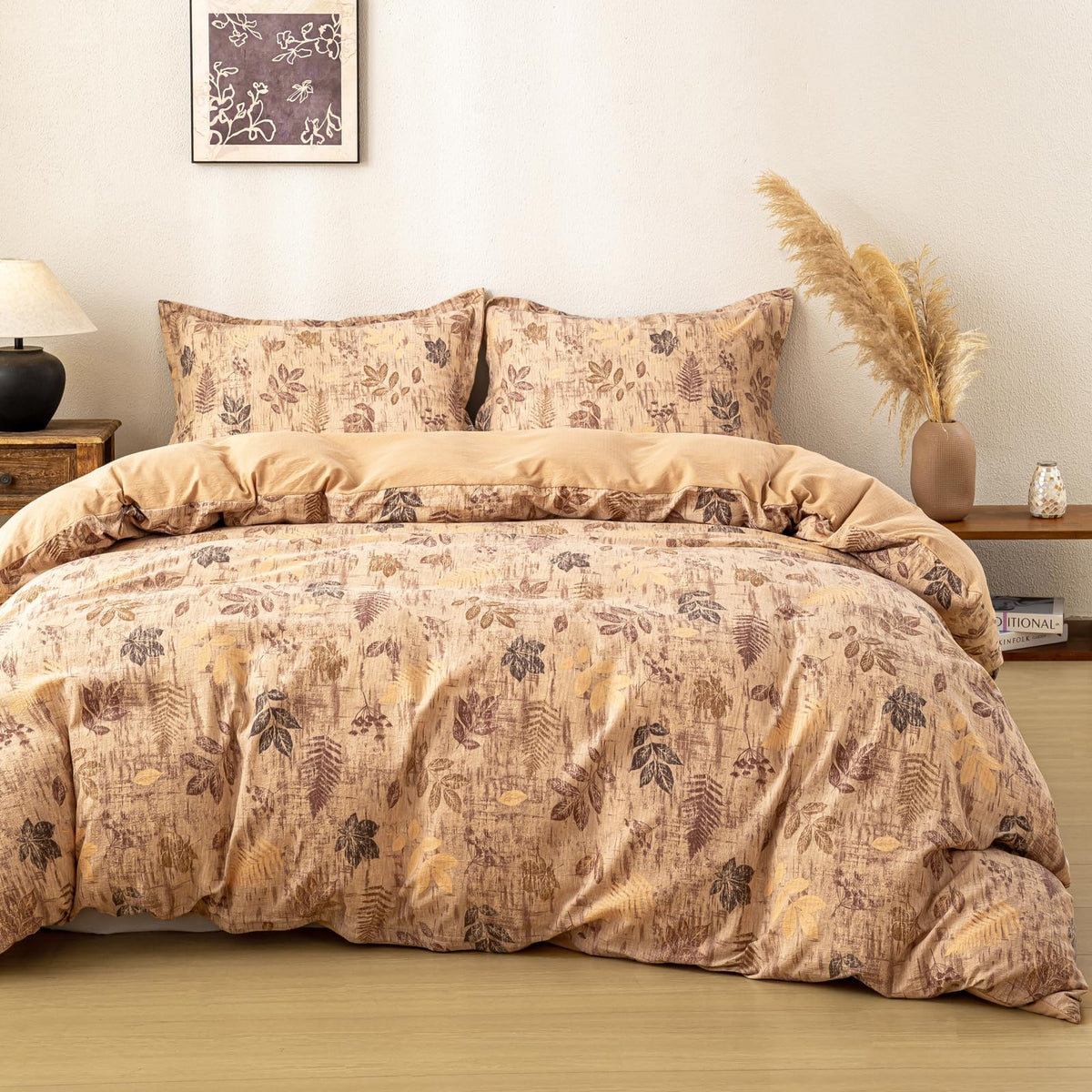OAITE Duvet Cover Set Prewashed Cotton-Like Polyester King