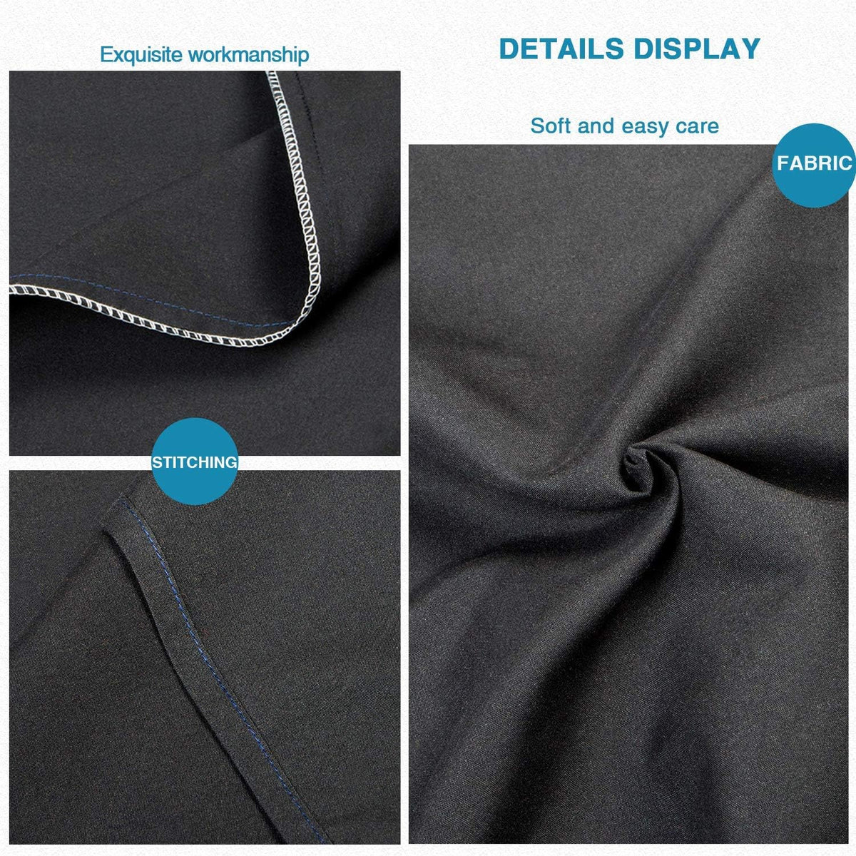 FLXXIE 2-Pack Microfiber Queen Pillow Cases, Envelope Closure, Black