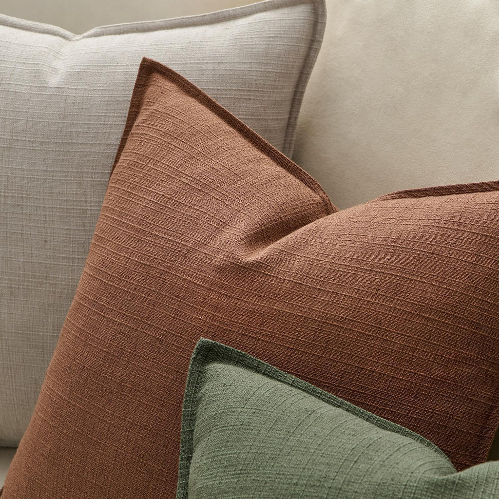 MIULEE Thick Textured Rust Decorative Fall Throw Pillow Covers 20x20 Inch