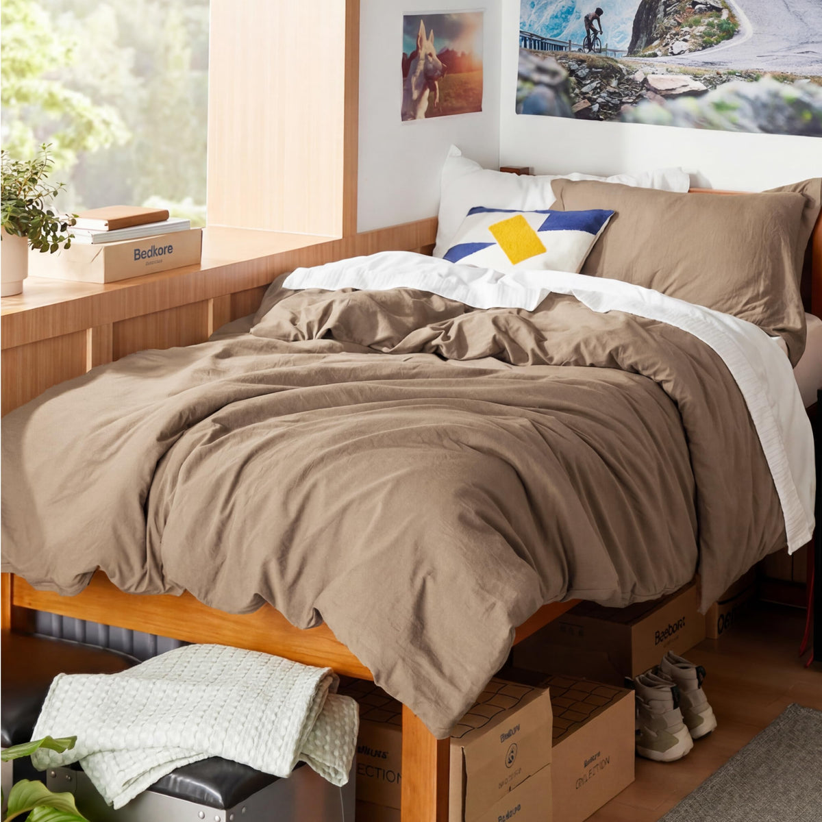 Bedsure Prewashed Duvet Cover King, Cotton-Like Soft Bedding Set, White