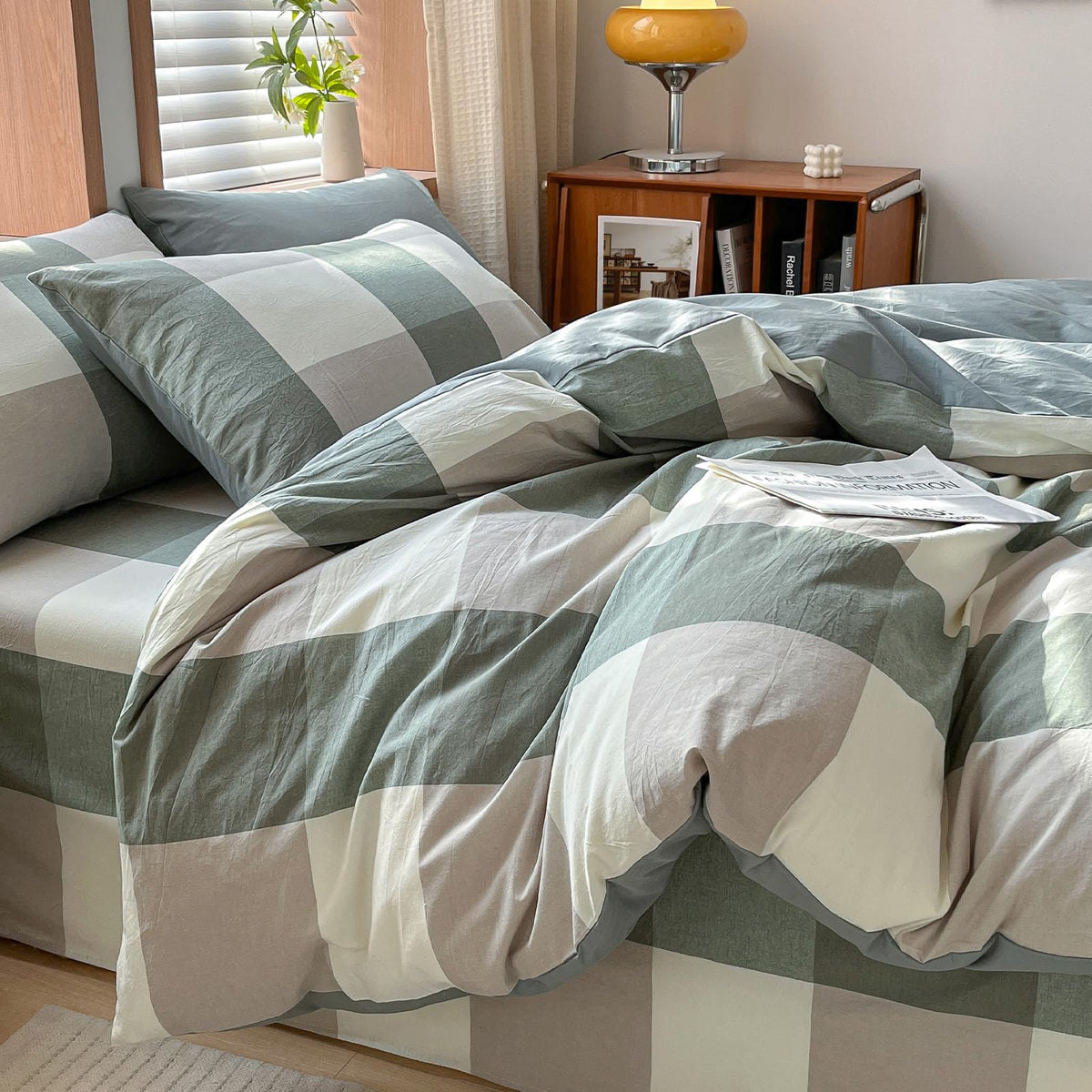 French Chic Ruffled Duvet Cover Queen Size Beige Wavy Jacquard Bedding Set 3 Pieces, Microfiber Zipper Comforter Cover and 2 Pillowcases Aesthetic Boho Girls Women Bedding Duvet Cover for All Seasons