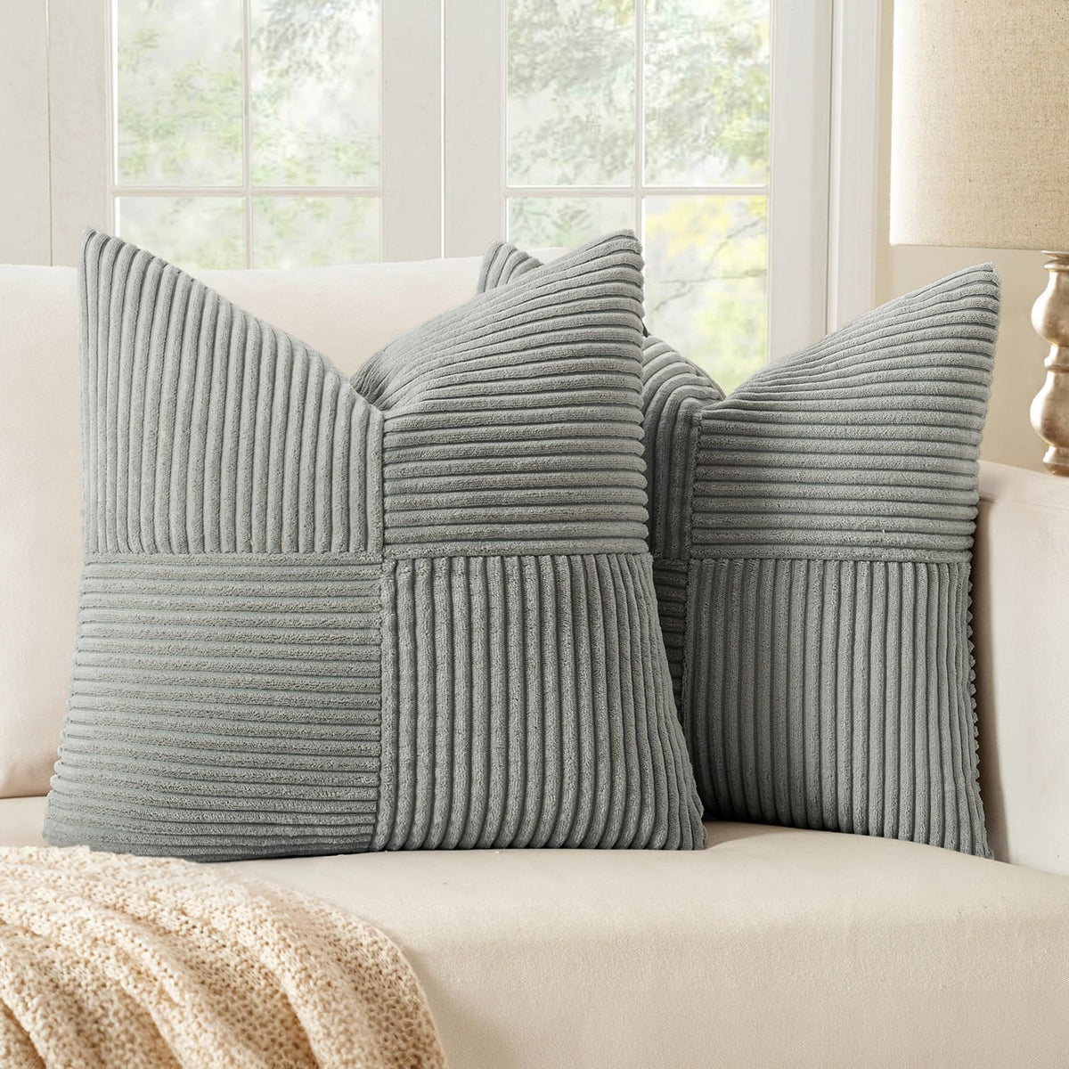 MIULEE Black Decorative Throw Pillow Covers for Couch 18x18 Inch