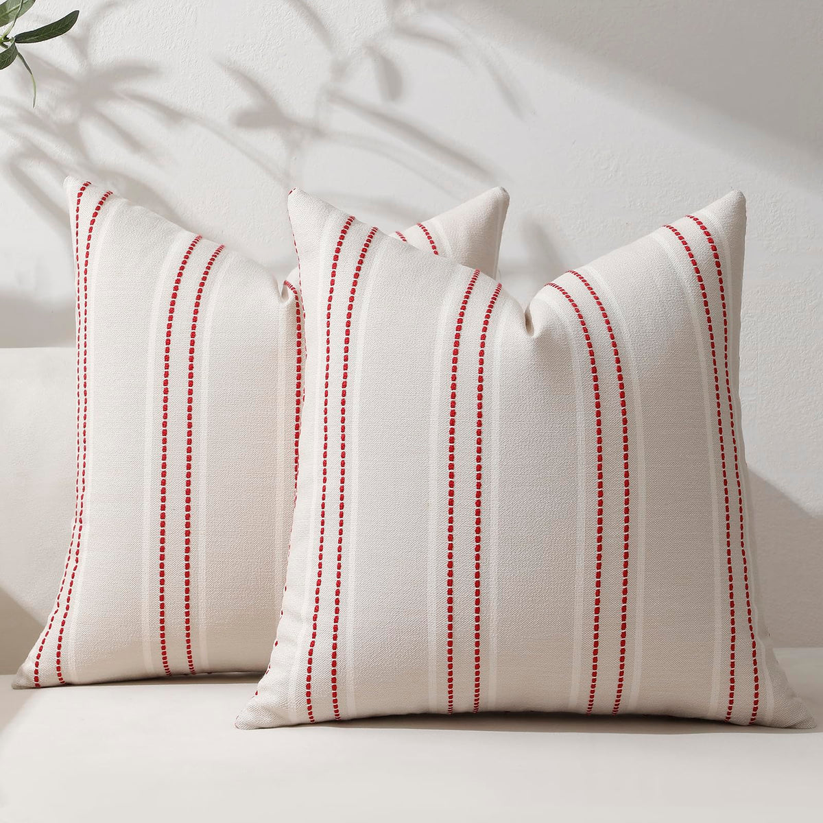Hckot Navy Blue Throw Pillow Covers 20x20 Set of 2 Striped Pillow Covers