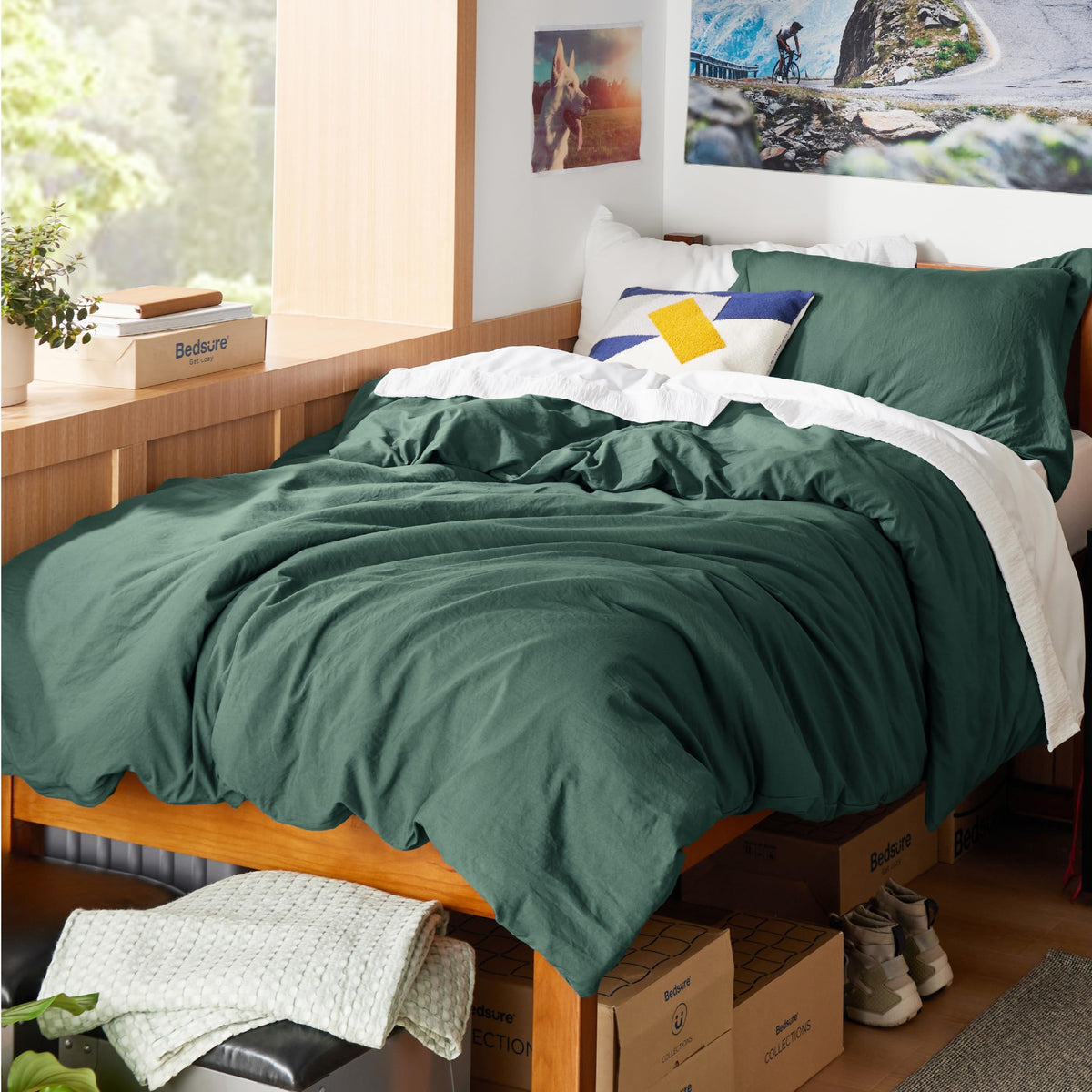 Bedsure Prewashed Duvet Cover King, Cotton-Like Soft Bedding Set, White
