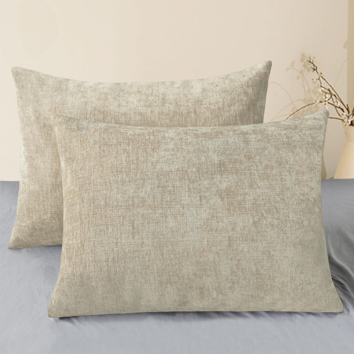 CaliTime Decorative Couch Throw Pillow Covers 18 X 18 Inches Navy Blue