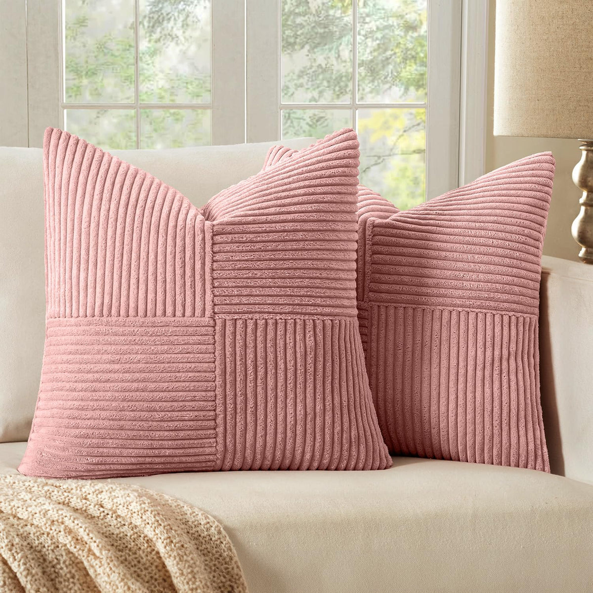 MIULEE Black Decorative Throw Pillow Covers for Couch 18x18 Inch