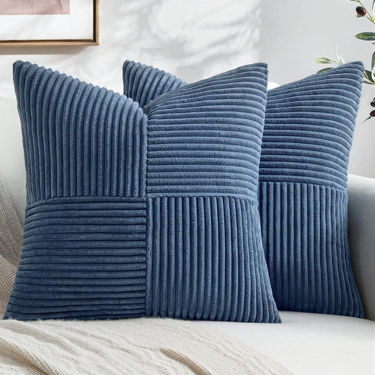 MIULEE Black Decorative Throw Pillow Covers for Couch 18x18 Inch