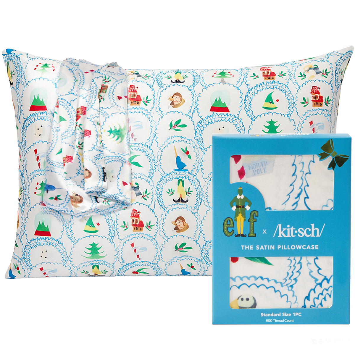 Bridgerton x Kitsch Satin Pillowcase W/Zipper - Size 19x26, Wisteria