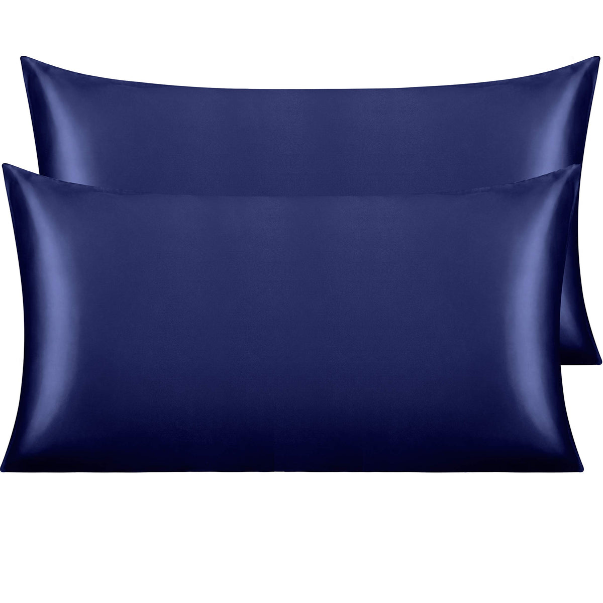 NTBAY Standard Satin Pillowcases, Set of 2, Black