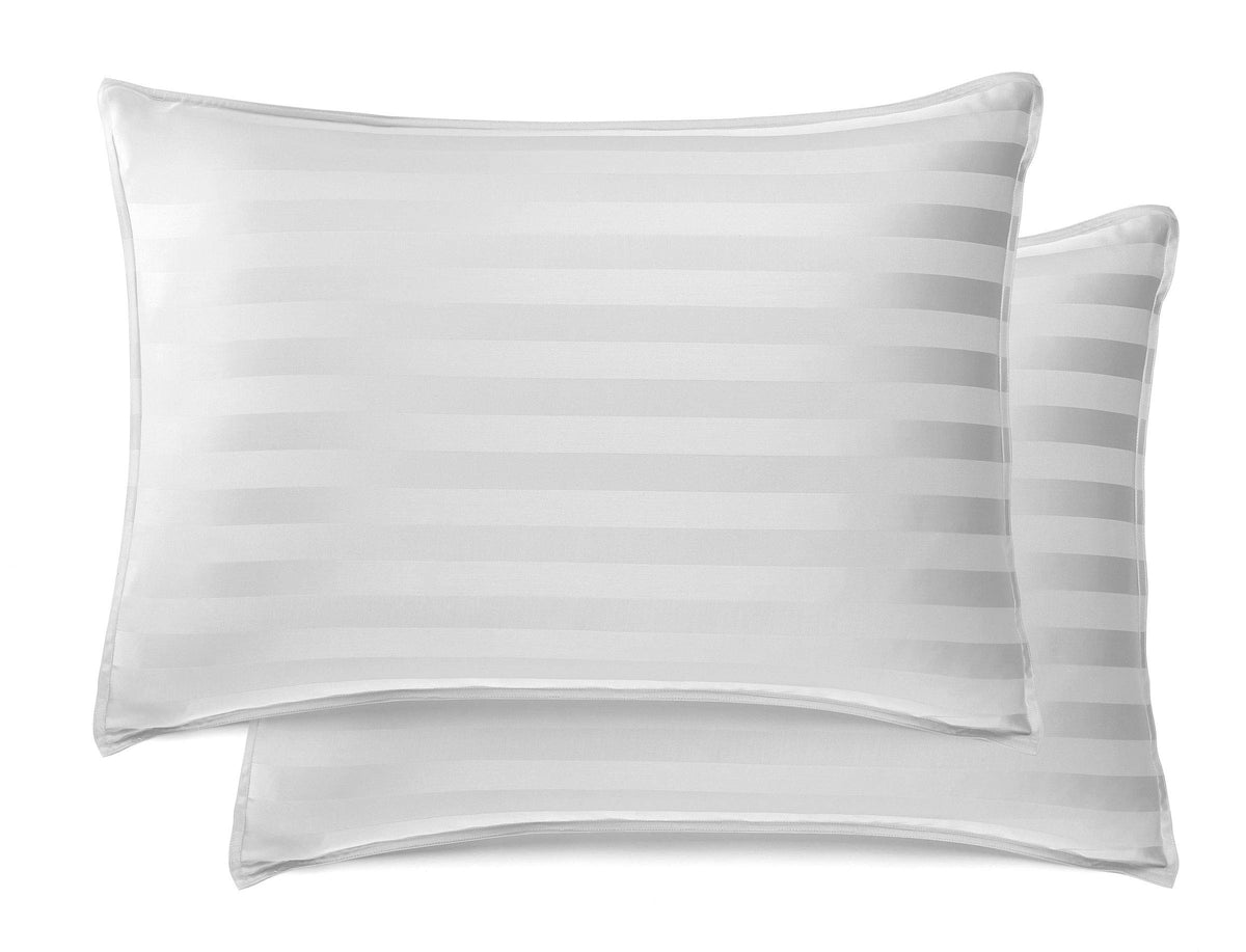Queen Pillowcases by Pure Bamboo, Genuine 100% Organic Viscose Derived from Bamboo, Luxuriously Soft & Cooling, Double Stitching, Envelope Closure (2 Queen Pillowcases, White)