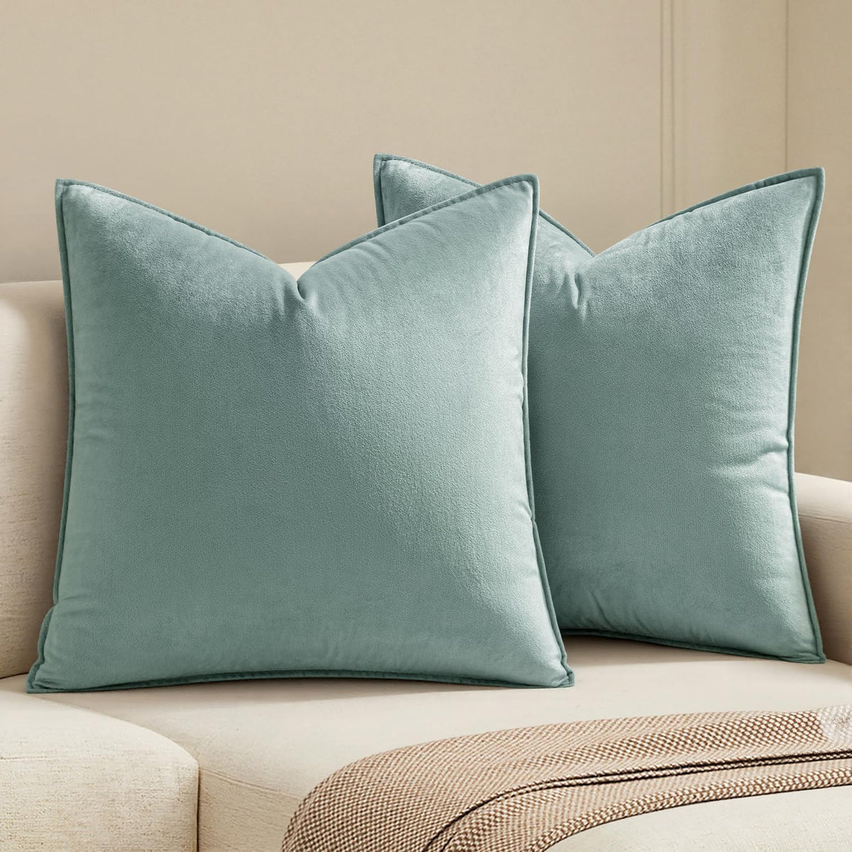 MIULEE Decorative Dark Brown Velvet Throw Pillow Covers for Couch 18x18 in