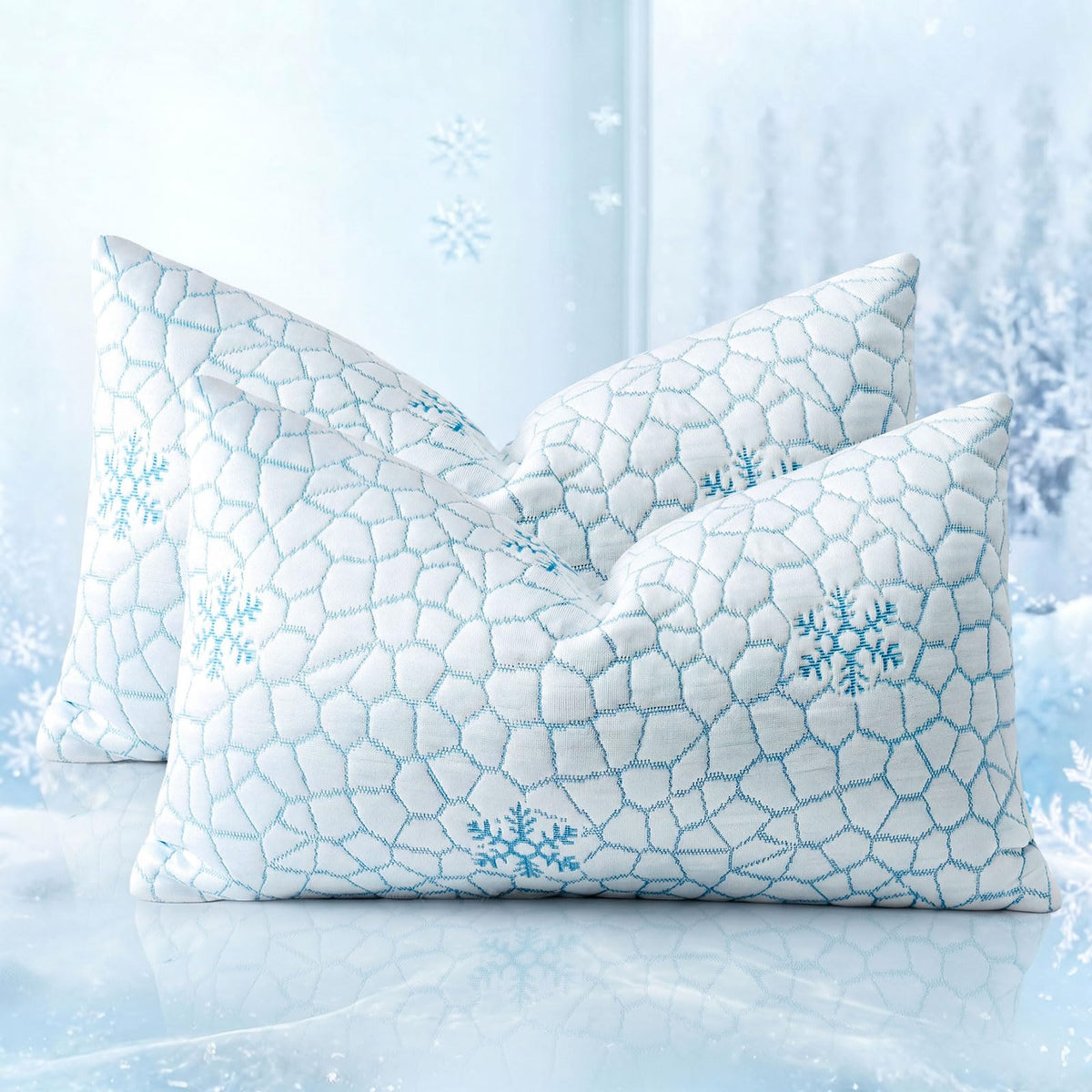 Artscope 18x18 Cooling Throw Pillow Inserts (Pack of 2) - Synthetic Down Alternative Pillow Forms, Ultra Soft Fluffy Cushion Inserts with Cooling Cover for Decorative Pillows on Couch Sofa & Bed