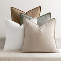 MIULEE Neutral Brown Boho Linen Pillow Covers 18x18 Inch Pack of 4