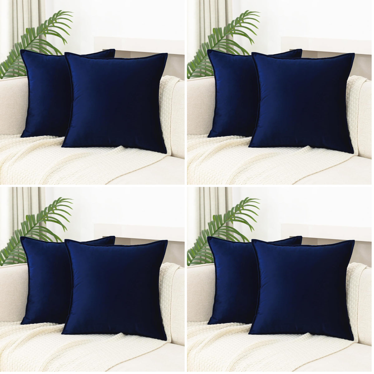 JIAHANNHA Velvet Green Throw Pillow Covers 18”x18”Pack of 2 Soft Decorative