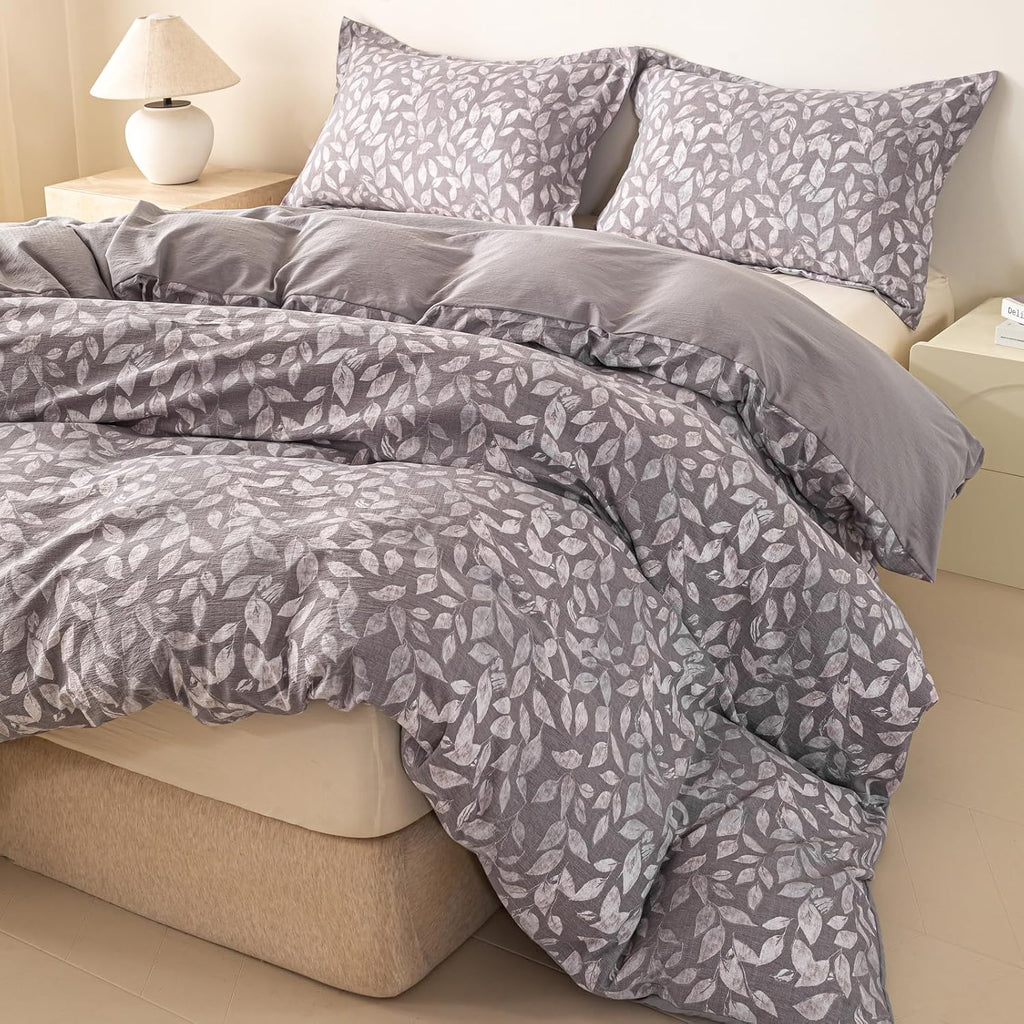 OAITE Duvet Cover Set Prewashed Cotton-Like Polyester King