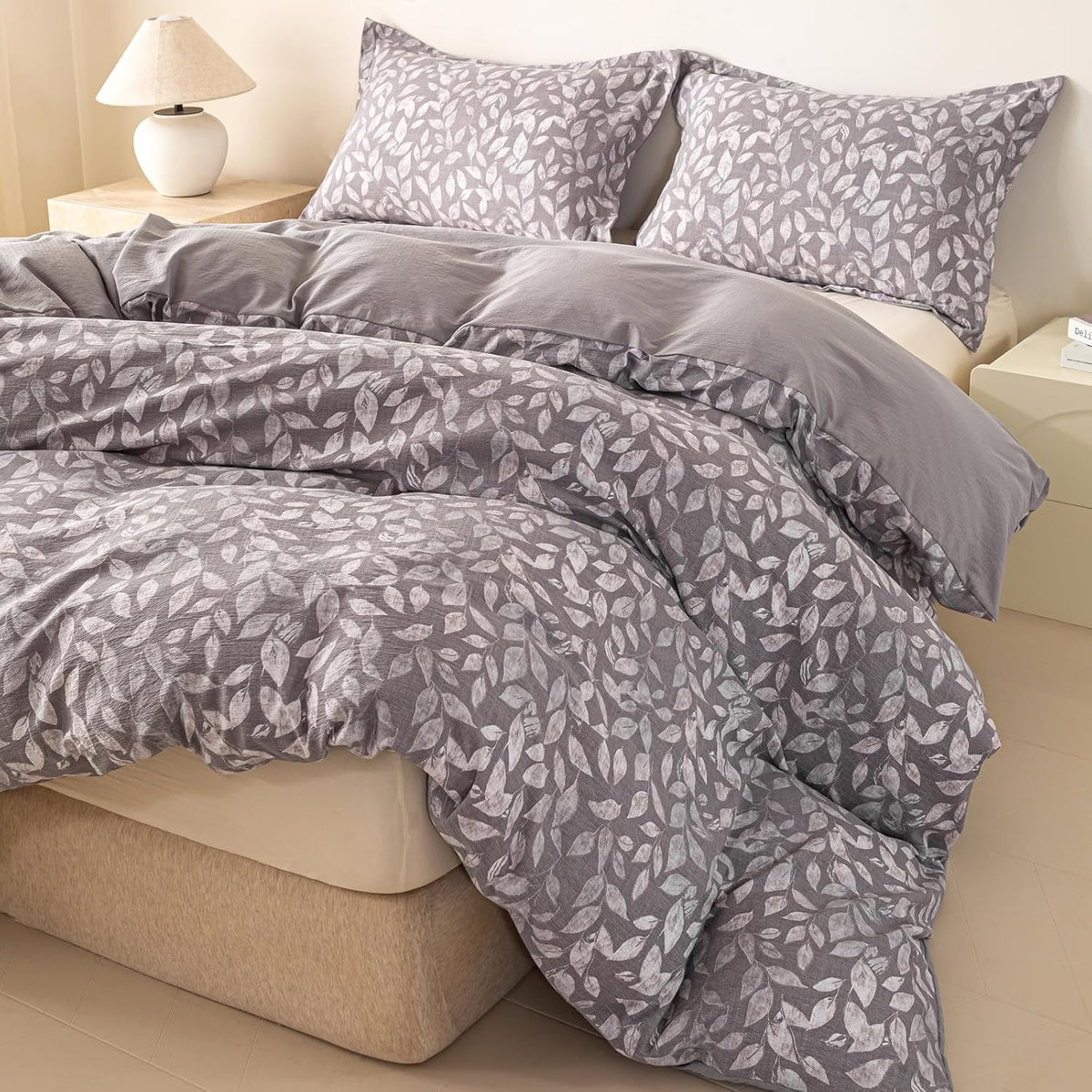 OAITE Duvet Cover Set Prewashed Cotton-Like Polyester King