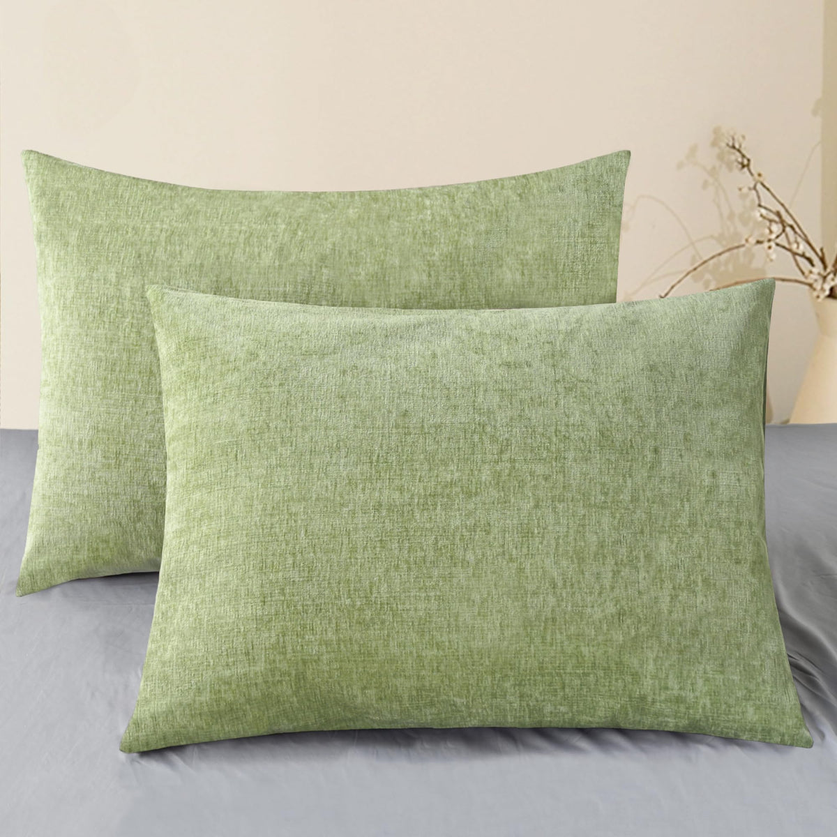 CaliTime Decorative Couch Throw Pillow Covers 18 X 18 Inches Navy Blue