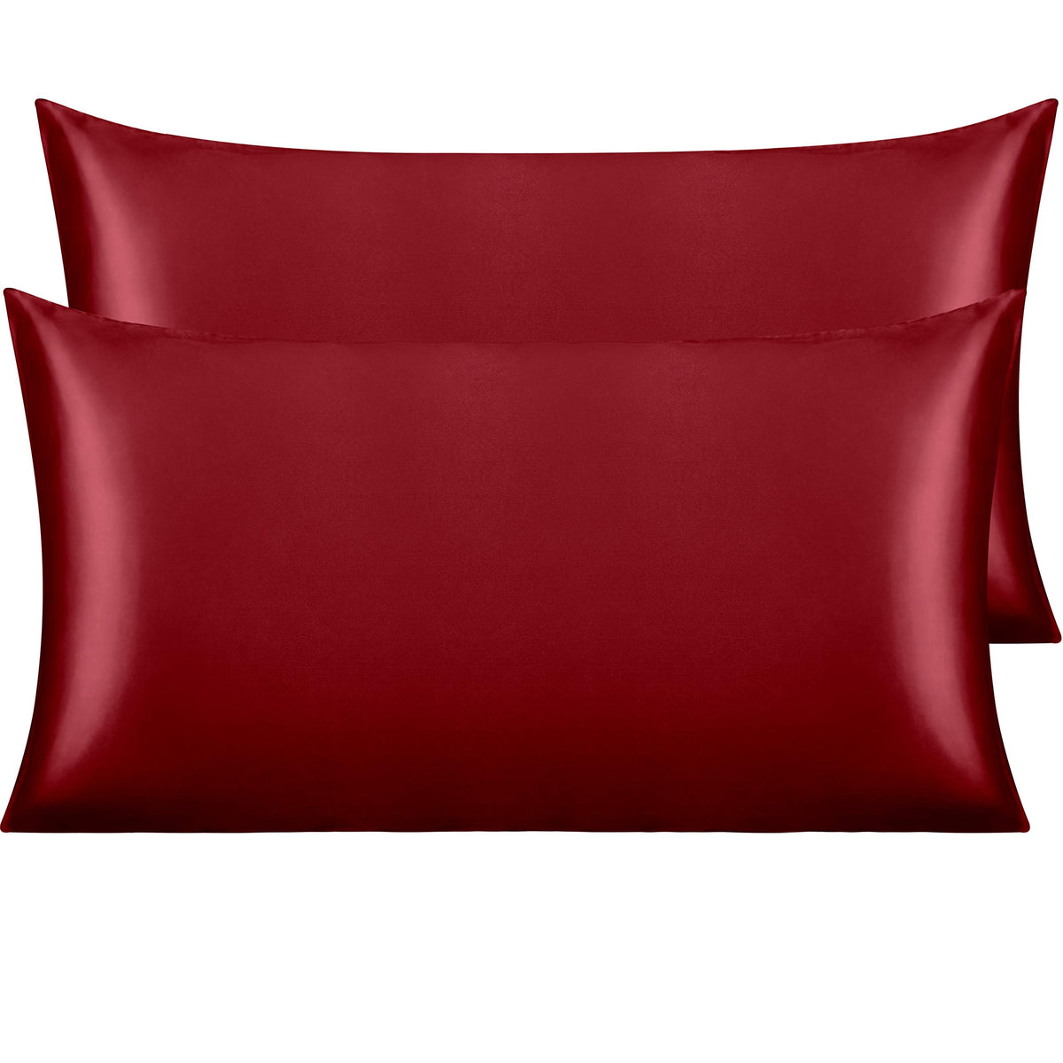 NTBAY Standard Satin Pillowcases, Set of 2, Black