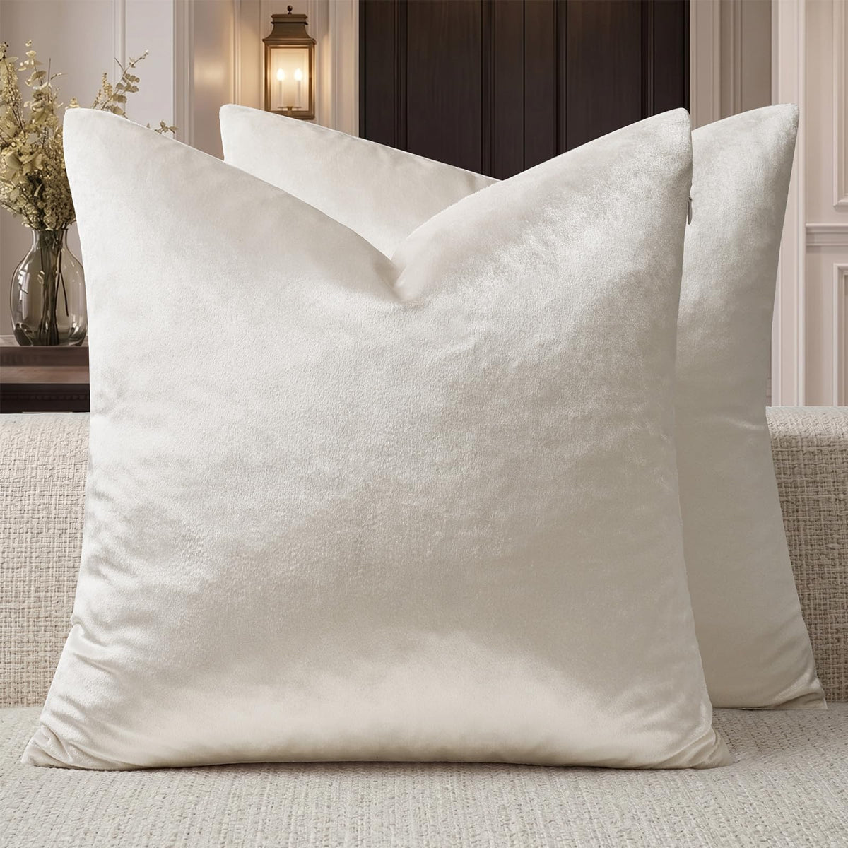 GIGIZAZA Hot Pink Velvet Pillow Covers 18x18 Decorative Pillows Pack of 2