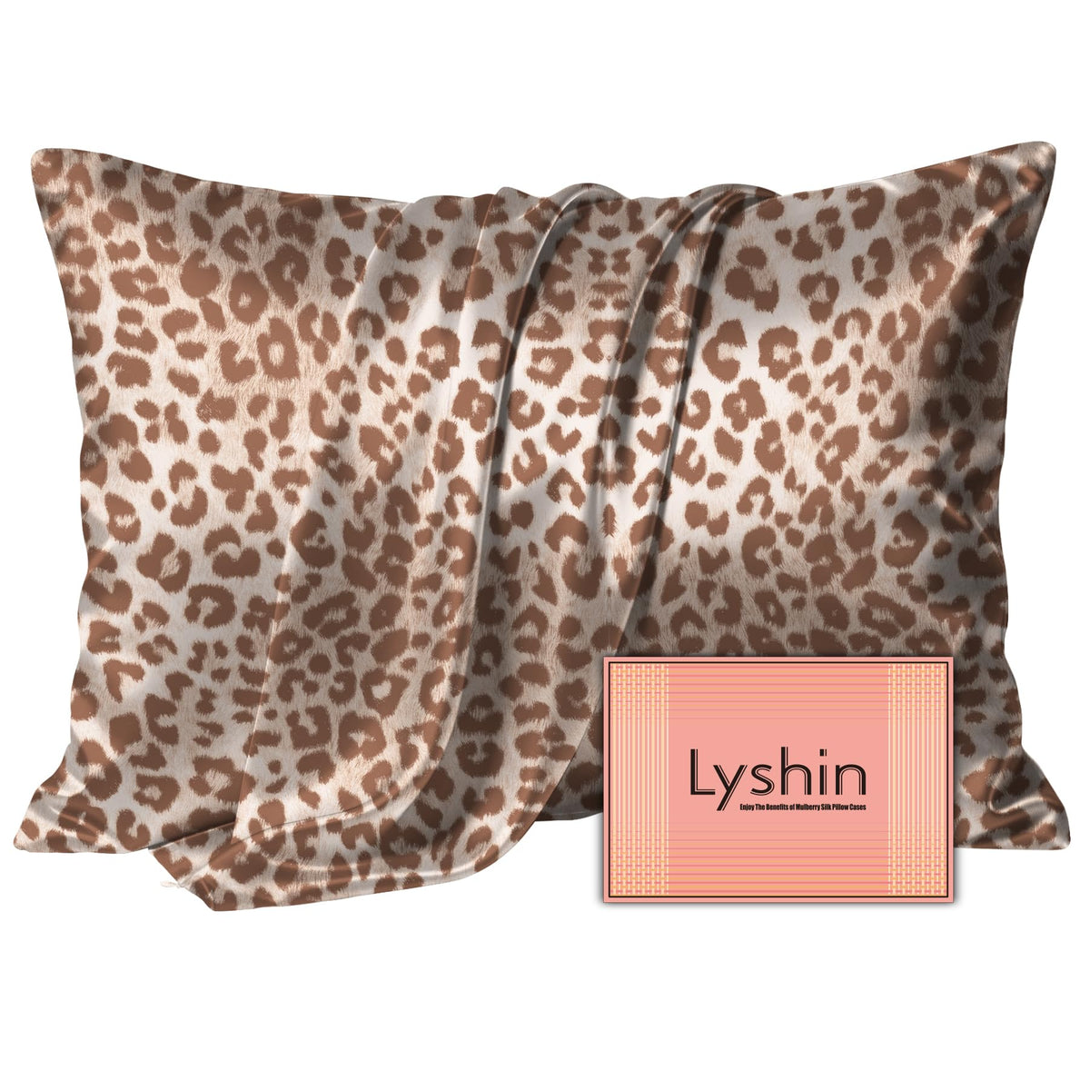LYSHIN White Silk Pillow Cases Standard Size with Hidden Zipper