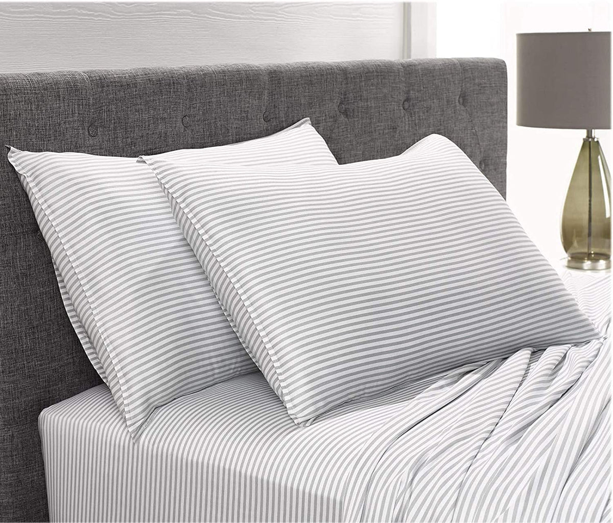 Queen Pillowcases by Pure Bamboo, Genuine 100% Organic Viscose Derived from Bamboo, Luxuriously Soft & Cooling, Double Stitching, Envelope Closure (2 Queen Pillowcases, White)