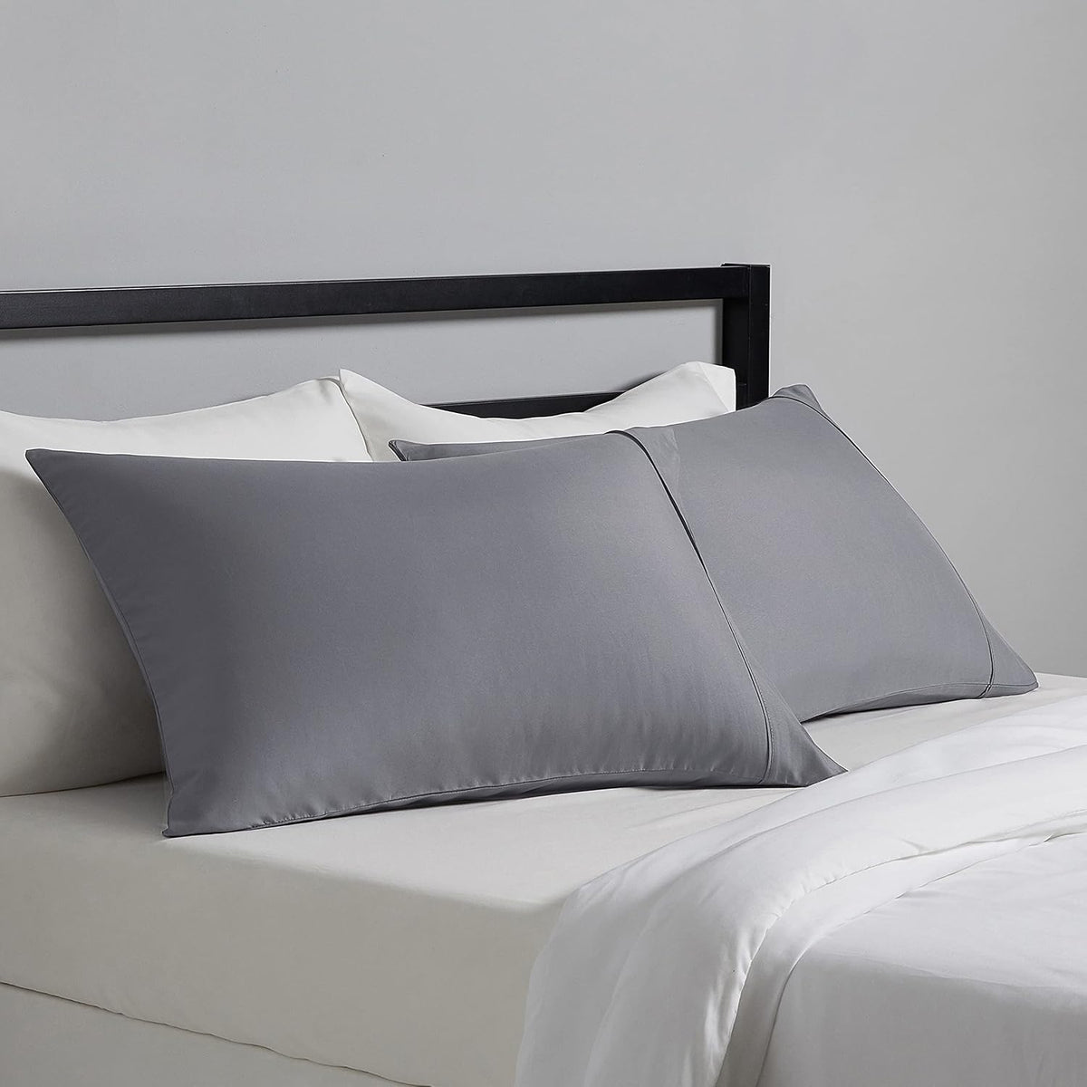 Amazon Basics Standard Pillowcases Set of 2 - Lightweight, Super Soft Easy Care Microfiber, Cream, 30" L x 20" W, Pillows Not Included
