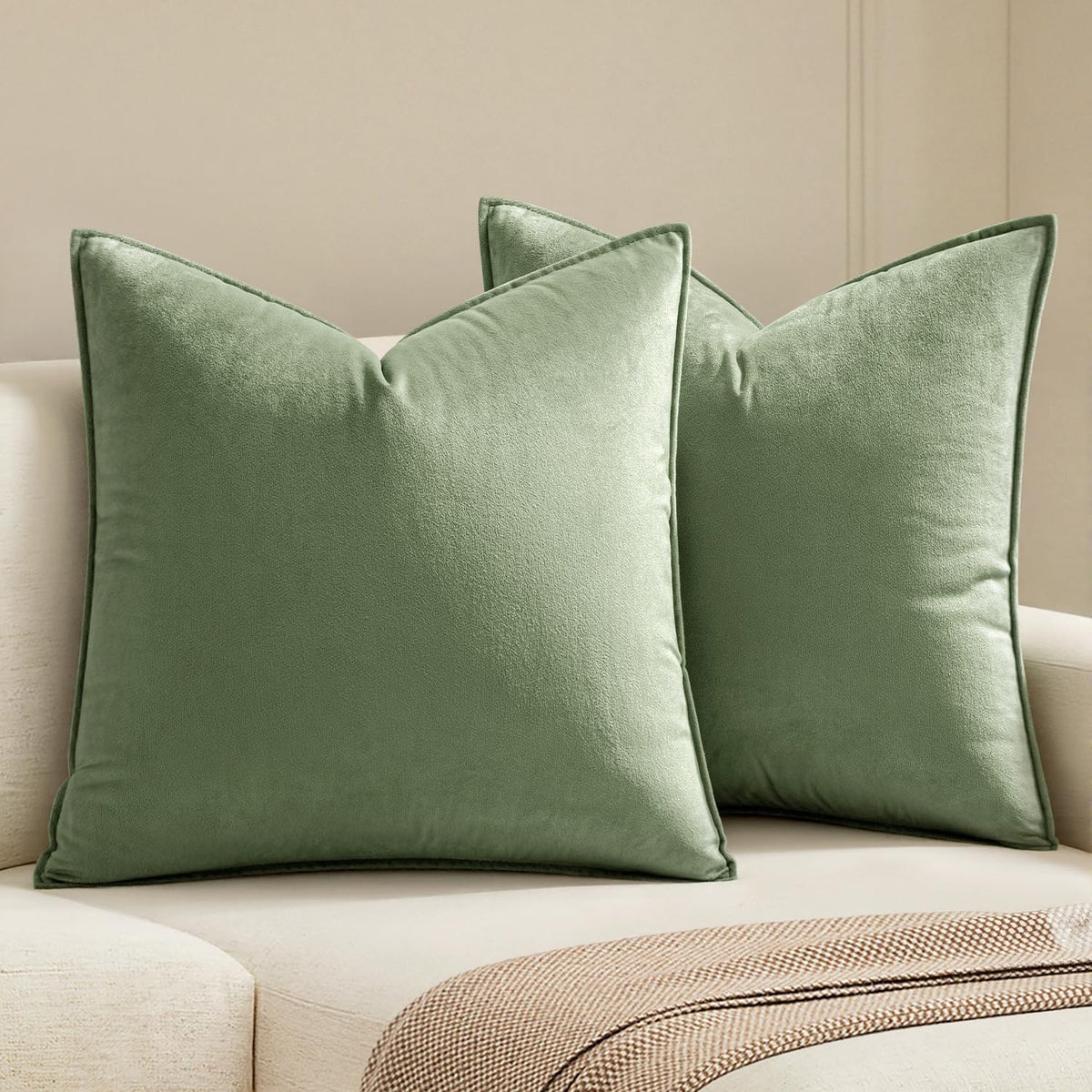 MIULEE Decorative Dark Brown Velvet Throw Pillow Covers for Couch 18x18 in
