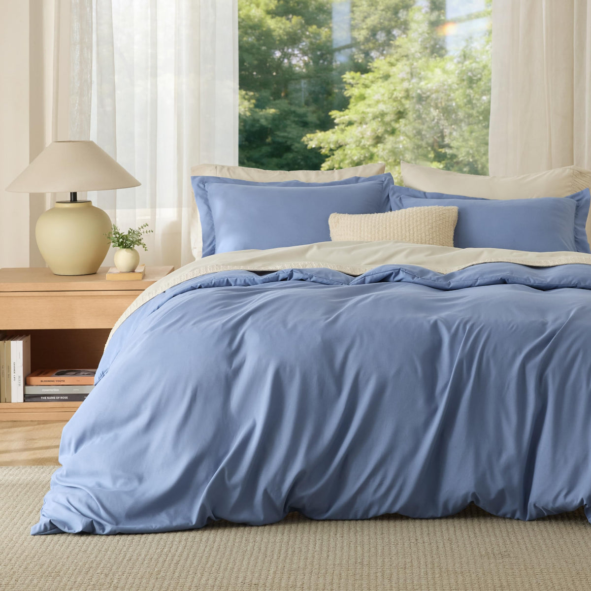 Bedsure Duvet Cover Queen Size, 3Pcs Soft Double Brushed Bedding Set, Linen