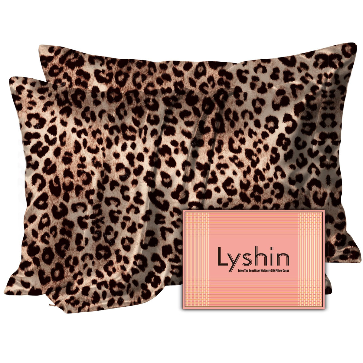 LYSHIN White Silk Pillow Cases Standard Size with Hidden Zipper