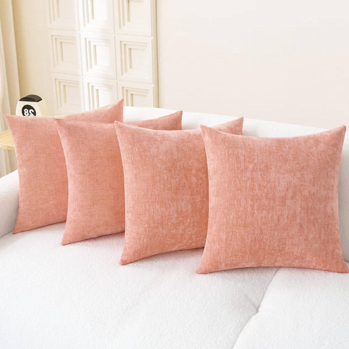 CaliTime Decorative Couch Throw Pillow Covers 18 X 18 Inches Navy Blue
