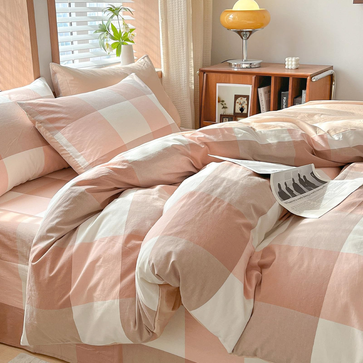 French Chic Ruffled Duvet Cover Queen Size Beige Wavy Jacquard Bedding Set 3 Pieces, Microfiber Zipper Comforter Cover and 2 Pillowcases Aesthetic Boho Girls Women Bedding Duvet Cover for All Seasons