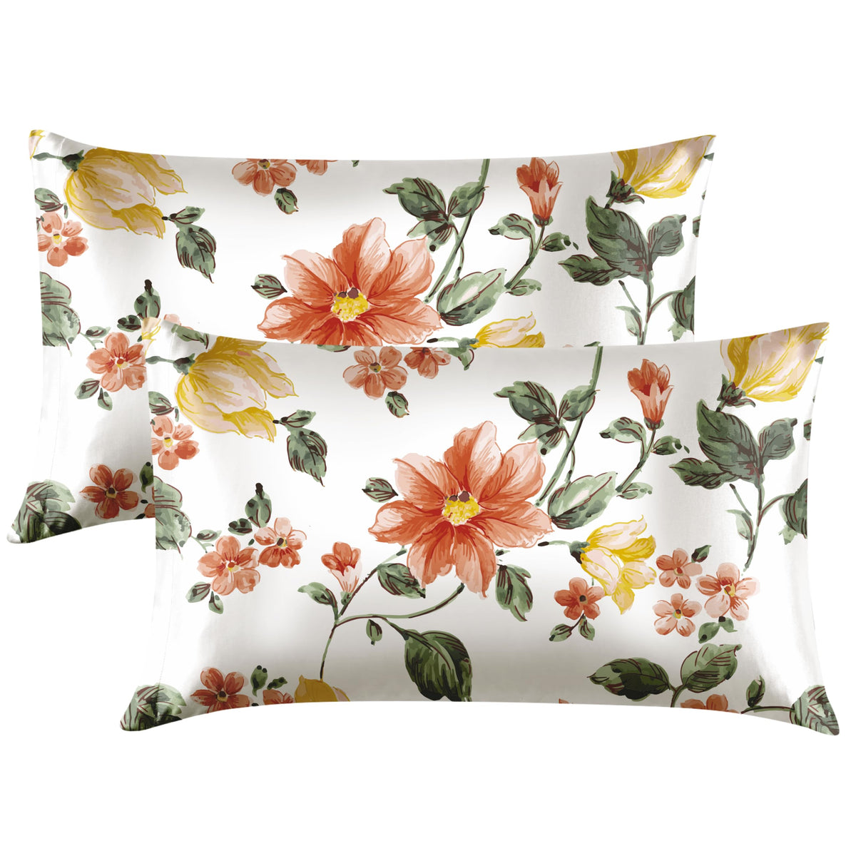 EXQ Home Satin Pillowcase for Hair and Skin Queen - Printed Black Sun