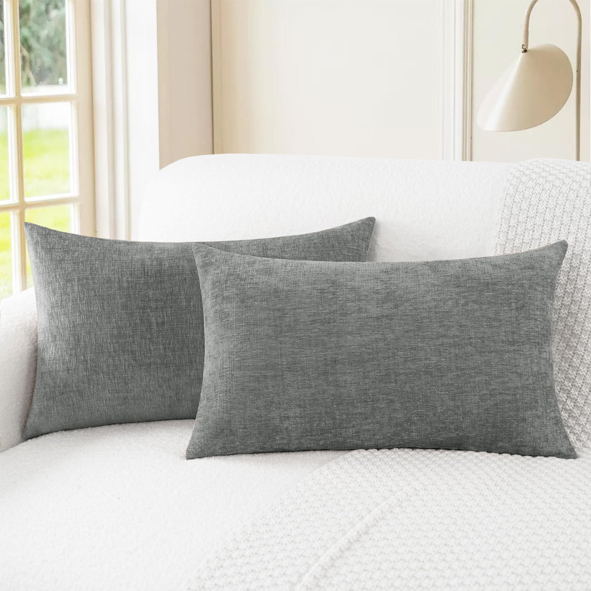 CaliTime Decorative Couch Throw Pillow Covers 18 X 18 Inches Navy Blue