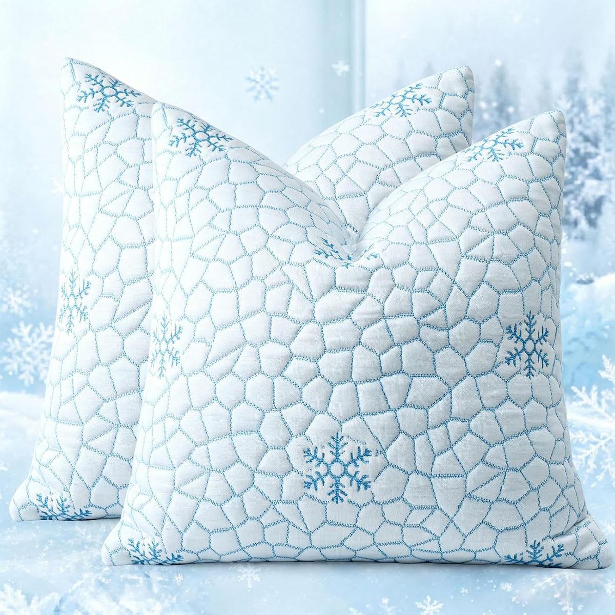 Artscope 18x18 Cooling Throw Pillow Inserts (Pack of 2) - Synthetic Down Alternative Pillow Forms, Ultra Soft Fluffy Cushion Inserts with Cooling Cover for Decorative Pillows on Couch Sofa & Bed