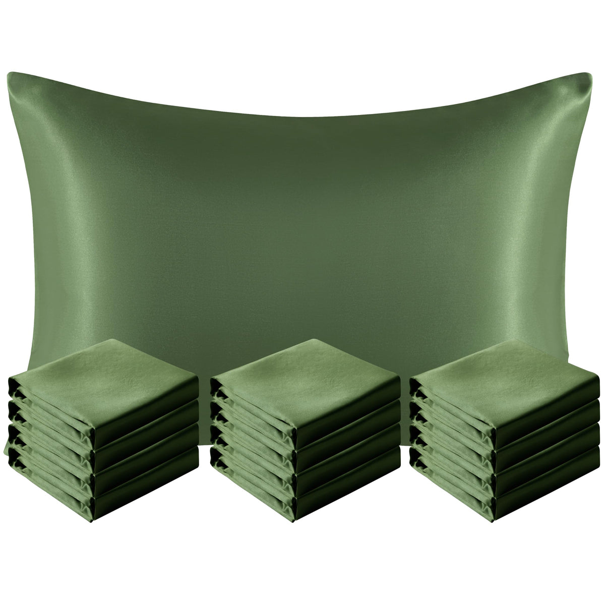 NTBAY Standard Satin Pillowcases, Set of 2, Black