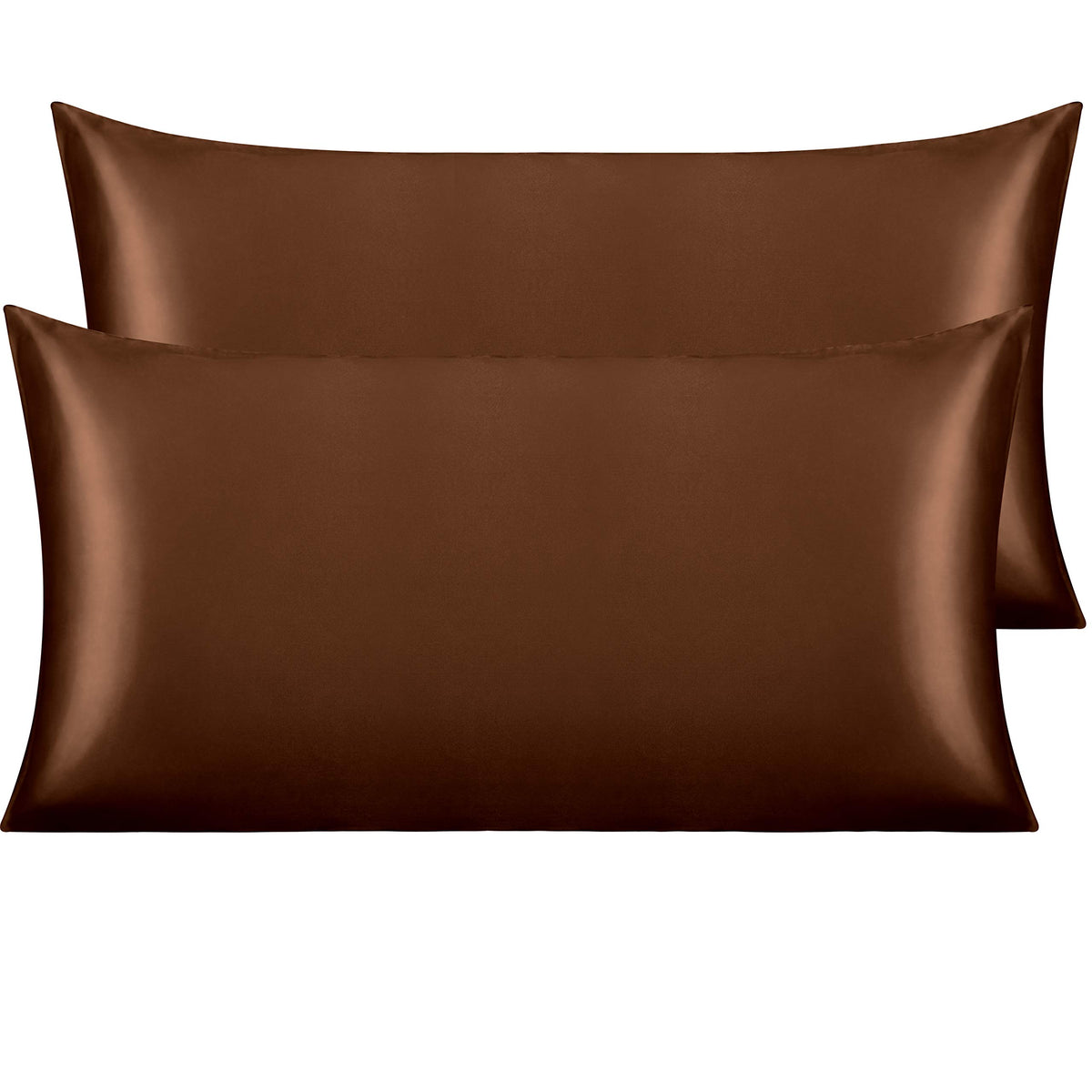 NTBAY Standard Satin Pillowcases, Set of 2, Black