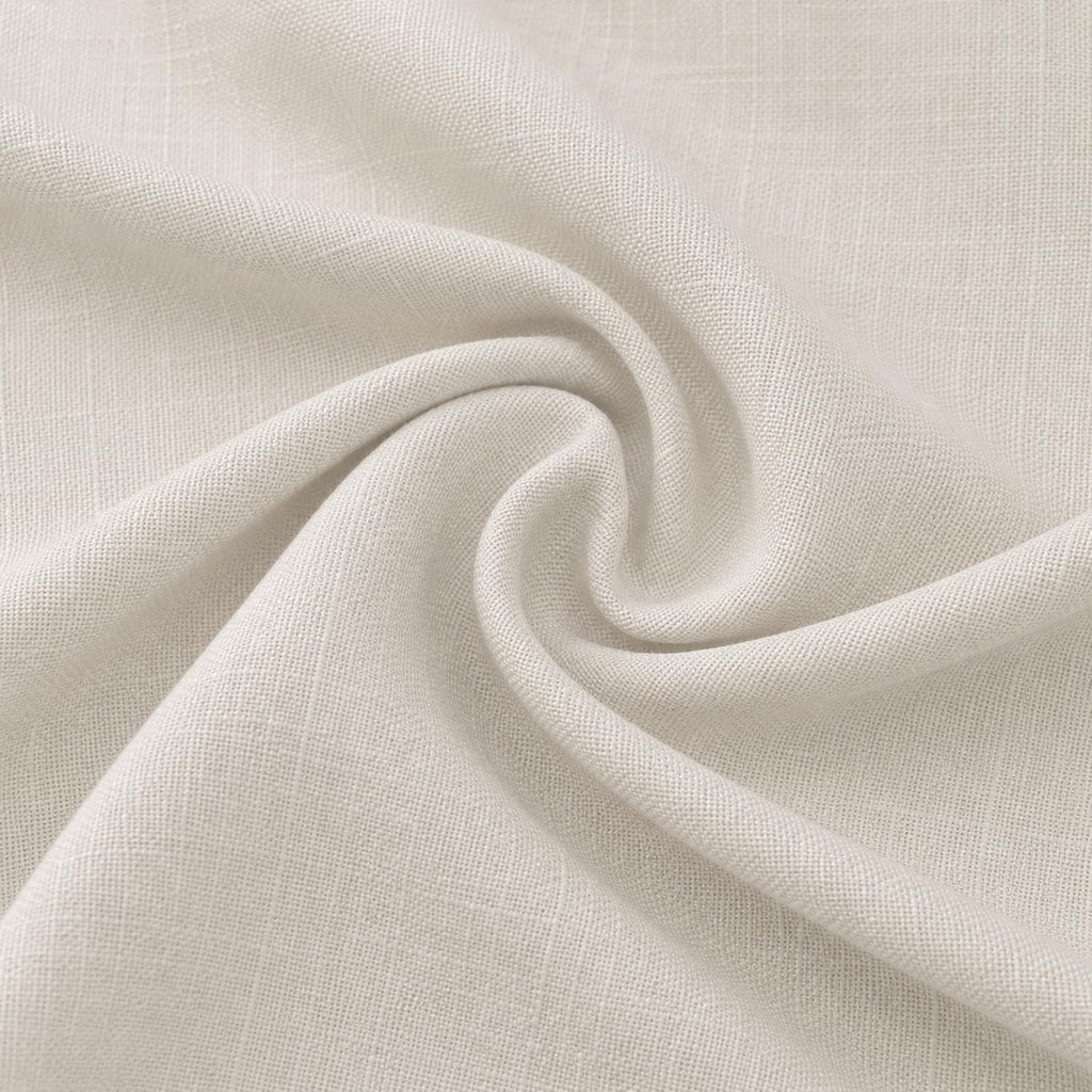 Meekio Linen Blend Throw Pillow Covers 18x18 Set of 2, Ivory