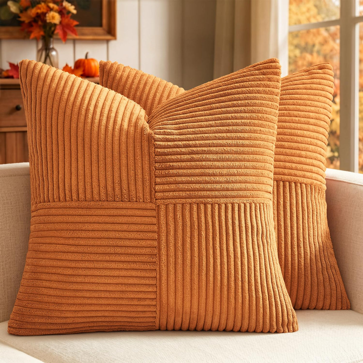 MIULEE Black Decorative Throw Pillow Covers for Couch 18x18 Inch