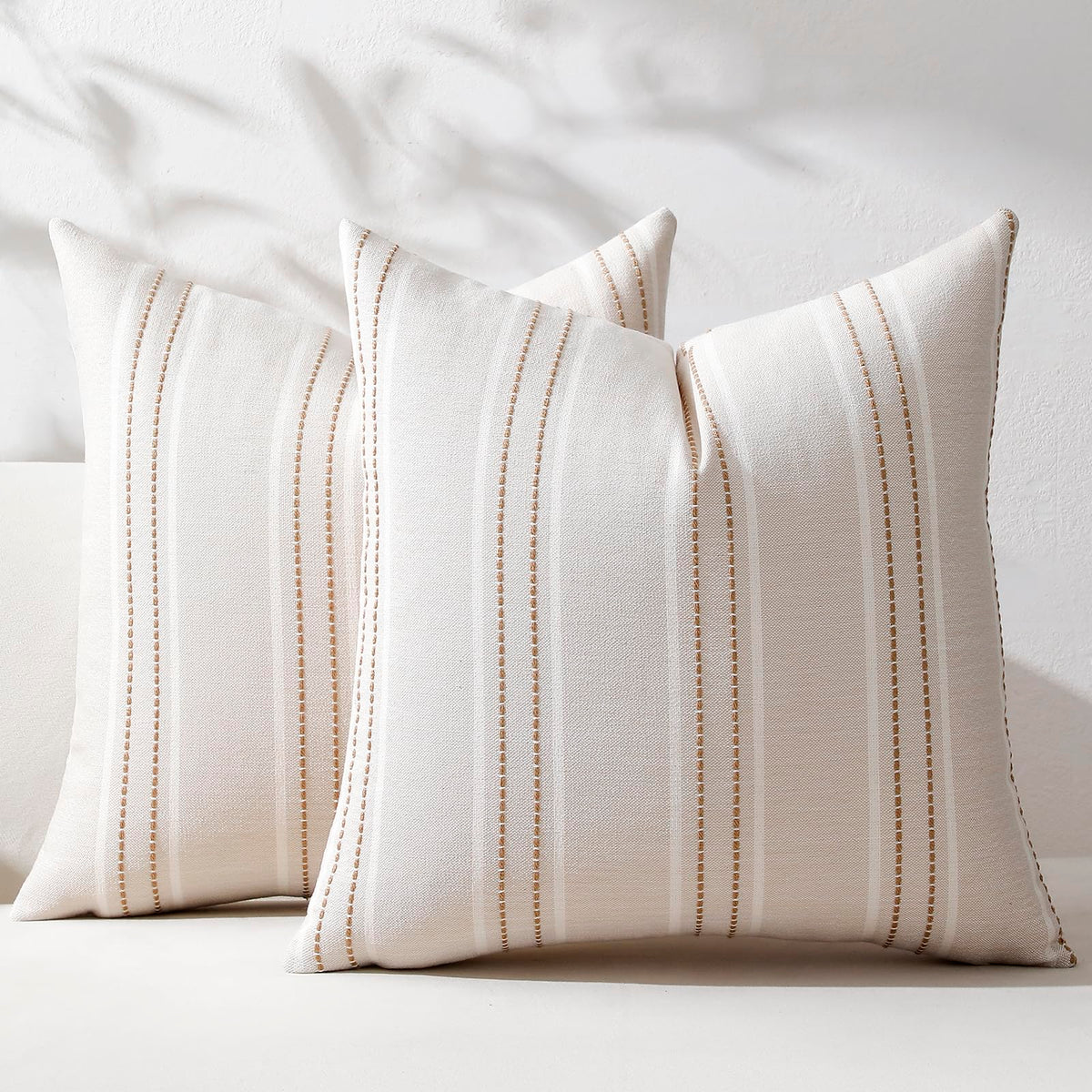 Hckot Navy Blue Throw Pillow Covers 20x20 Set of 2 Striped Pillow Covers
