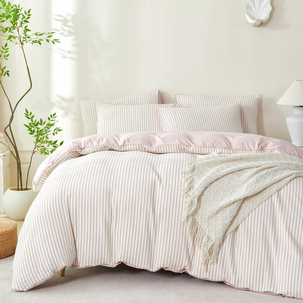King Size Duvet Cover Set Floral Luxury Soft Brushed Microfiber Crinkle Gauze Fabric 3 Pieces Bedding Set Flower Pattern Duvet Cover King with Zipper Closure Breathable Comfy