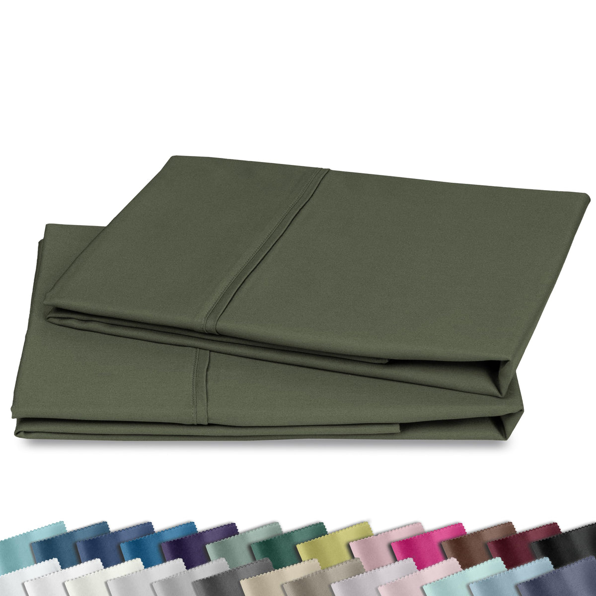 California Design Den 2-Pack Pillow Cases Standard Size, 100% Cotton Sateen