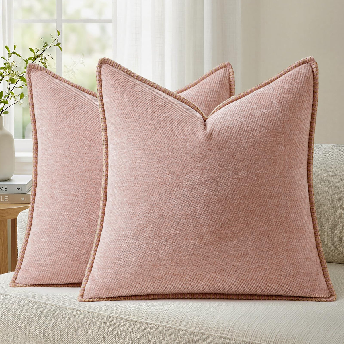 a moment Fall Decorative Throw Pillow Covers Pack of 2,12x20 Inch Rust