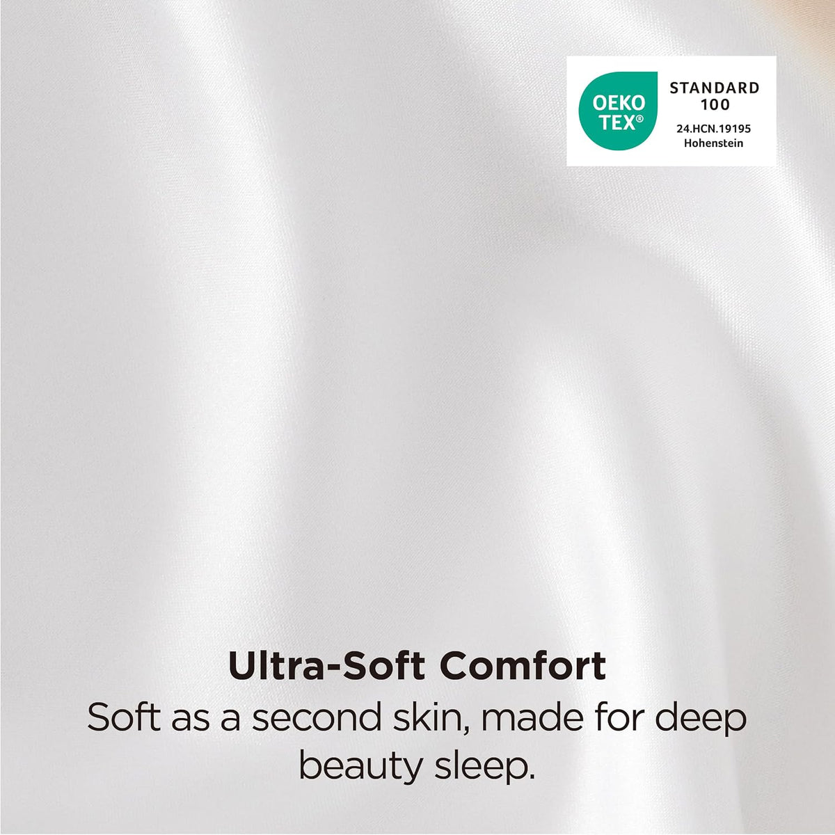 Bedsure Satin Pillowcases Queen Set of 2, Similar to Silk Pillow Case White